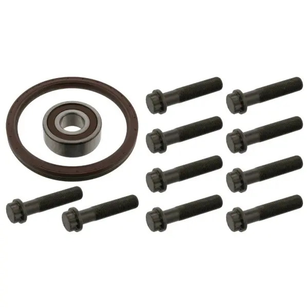 Set surub volanta (M16x1,5mm; lungime86mm, rulment cu inel si garnitura de ulei) potrivit MERCEDES ACTROS, ACTROS MP2 MP3, AXOR, AXOR 2, CITARO 2, CITARO (O 530), CONECTO (O 345) 08.73-