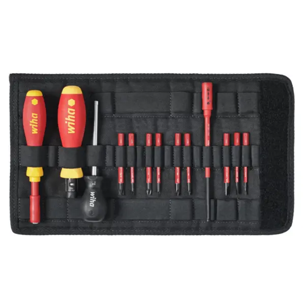 Set surubelnita dinamometrica, 0.8, 5 Nm, cu 9 biti si husa - Wiha 40674 TorqueVario-S electric