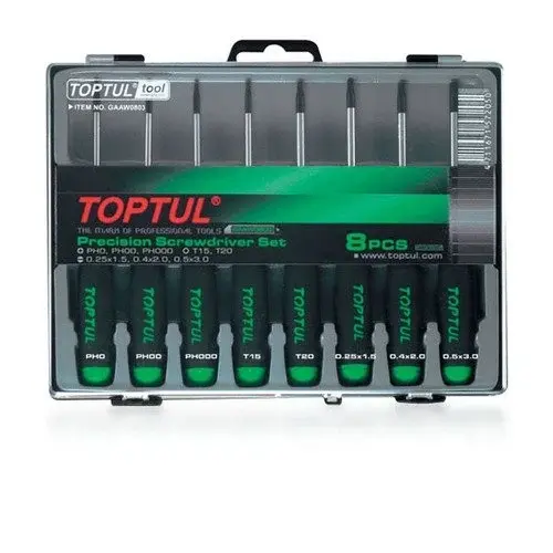 Set surubelnite de precizie, Toptul 8 piese