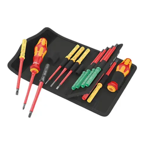 Set surubelnite izolate electric Wera Kraftform Kompakt VDE Universal 1, cu 17 piese si husa textila