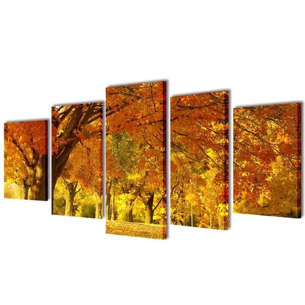Set tablouri de perete cu imprimeu artar, 200 x 100 cm