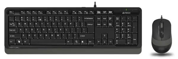 Set tastatură și mouse A4Tech - Fstyler F1010S, galben, negru /gri