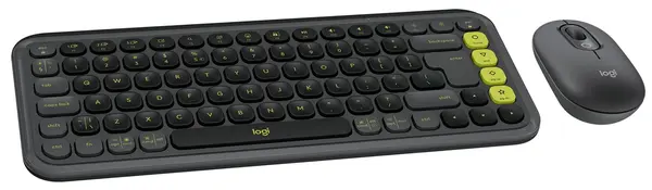 Set tastatură și mouse Logitech - POP ICON COMBO, fără fir, Graphite & Green