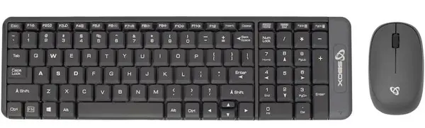 Set tastatură și mouse SBOX - WKM-22, wireless, gri
