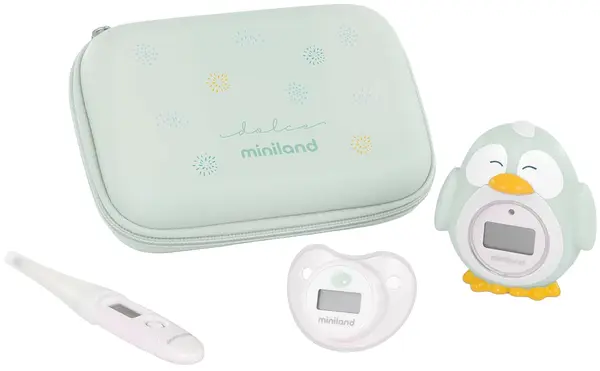 Set termometru cu penar Miniland - Mint