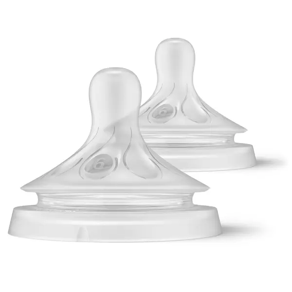Set tetine cu debit pentru hrana consistenta +6 luni SCY966/02 Natural Response SCY966/02, 2 bucati, Philips Avent