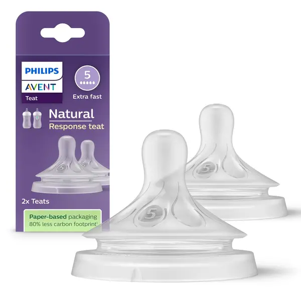 Set tetine cu debit rapid pentru +5 luni Natural Response SCY965/02, 2 bucati, Philips Avent
