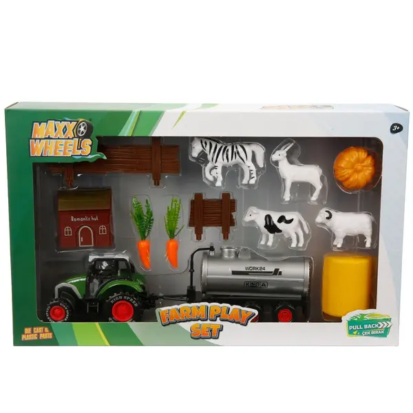Set tractor cu accesorii agricole, Maxx Wheels, Cisterna