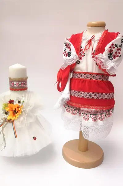 Set Traditional Botez - Costumas fetita Lumanare 4