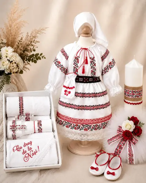 Set Traditional Botez - Costumas Trusou Lumanare Carmen 5