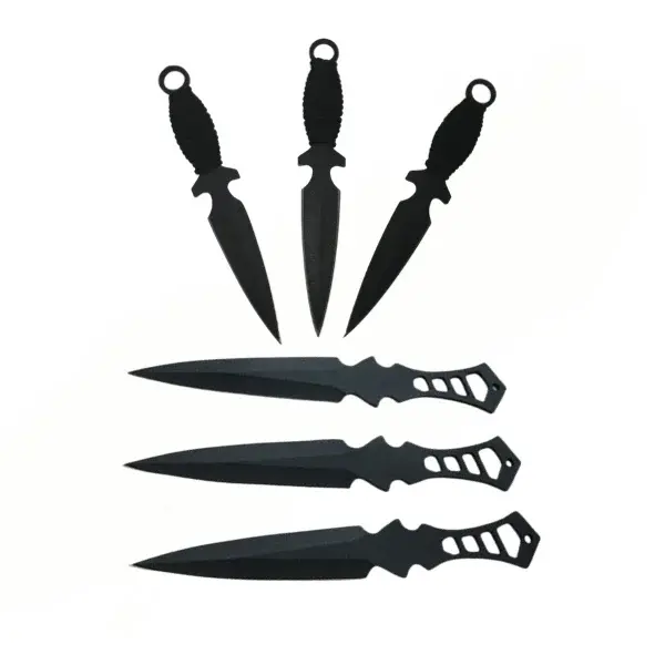 Set trei cutite de aruncat Anarchy Way si trei cutite de aruncat, Black Fury, DEPOX , teaca inclusa