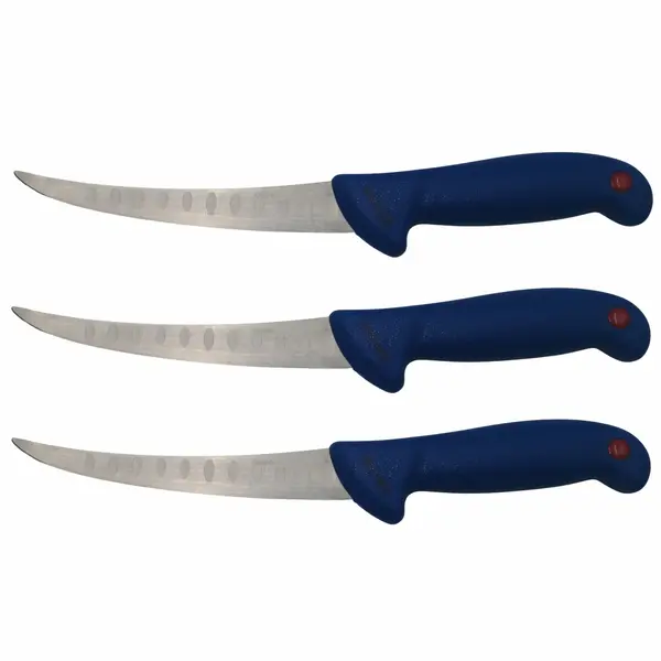 Set trei cutite de filetat DEPOX , Chef s Knife, otel inoxidabil, 30 cm, albastru