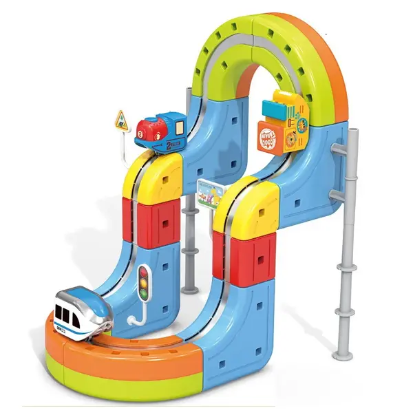 Set tren cu traseu magnetic si circuit 3D - 31 piese
