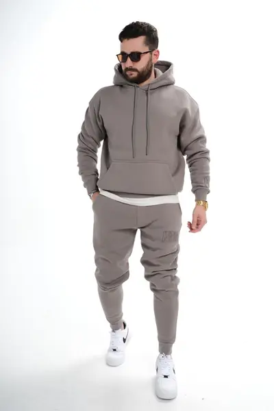 SET TRENING PRM FASHION OVERSIZED PREMIUM SMOKED-GREY TRAS217(6079) (MĂRIME: L)