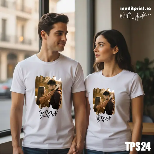 Set tricouri cu fotografie si initiale TPS24
