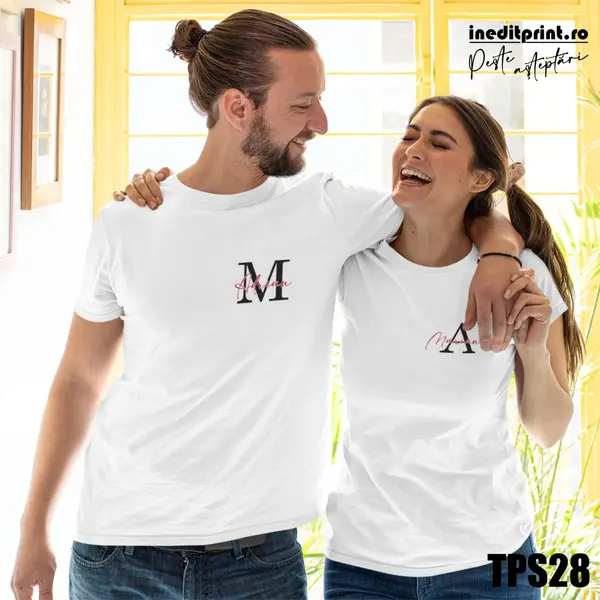 Set tricouri cu initiala si nume TPS28