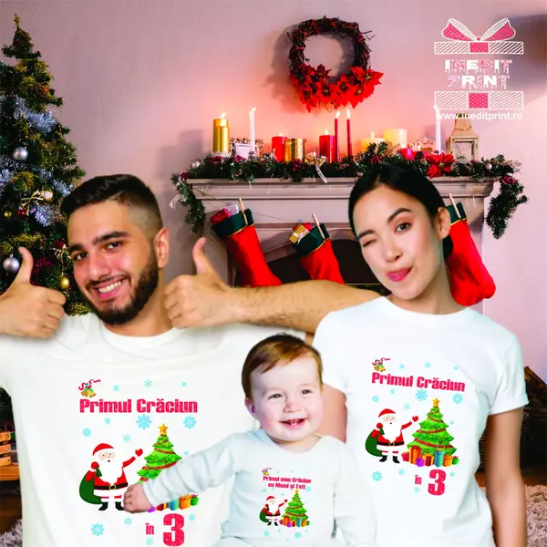 Set tricouri Primul meu Craciun cu Mami si Tati TA6
