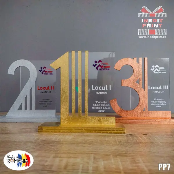 Set trofee personalizate locurile 1, 2 si 3 PP7