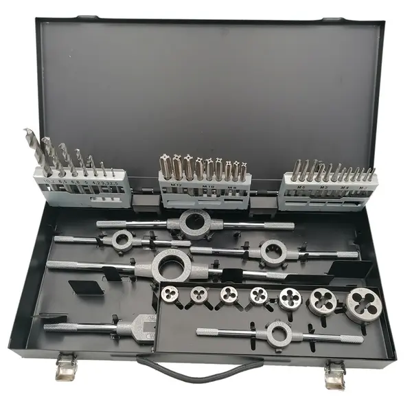 Set-Trusa Tarozi DIN 345 HSS - Filiere HSS M3-M12 și Burghie DIN 338 HSS Rectificat - 44 piese