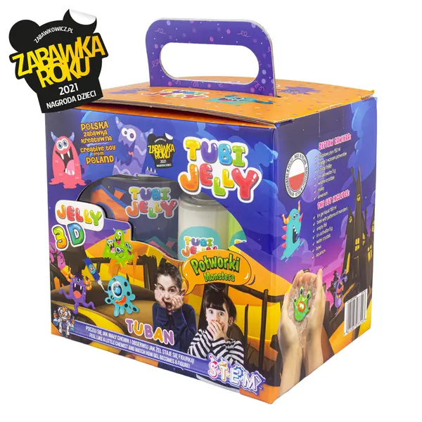 SET TUBI JELLY (gel modelator) cu 6 culori si acvariu mic - MONSTRUI