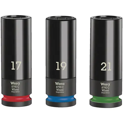Set tubulare de impact, hexagonal, 1/2 inch, 3 bucati, Wera Wheel Impaktor C