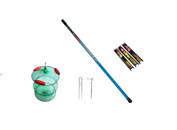 Set undita/varga pescuit din carbon compozit cu juvelnic, suport undita si 3 linii
