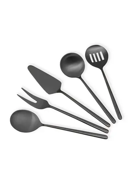 Set ustensile servire 5 bucati CKB0256 Negru 25.5x25.5x3 cm