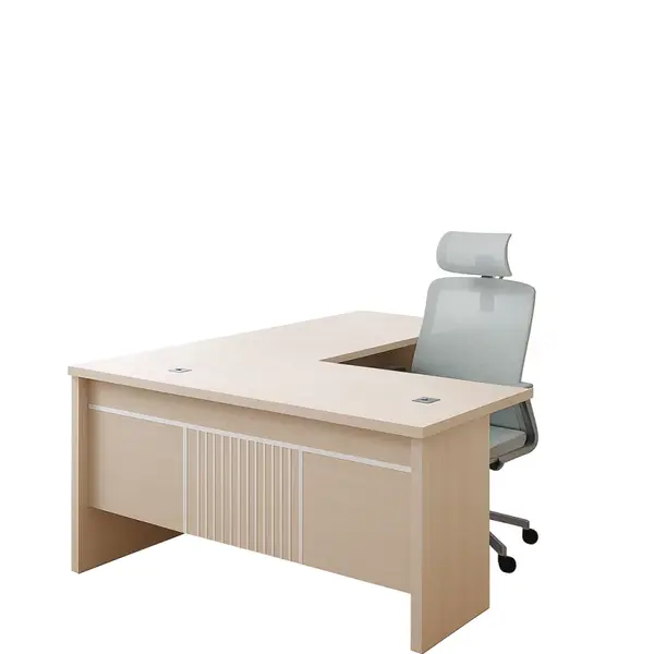 Set Valente & Calvena - Birou directorial cu dulap lateral mobil si Scaun de birou ergonomic cu functie de înclinare