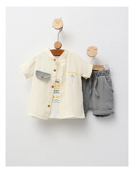 Set vara, In Vacanta, model crem-gri