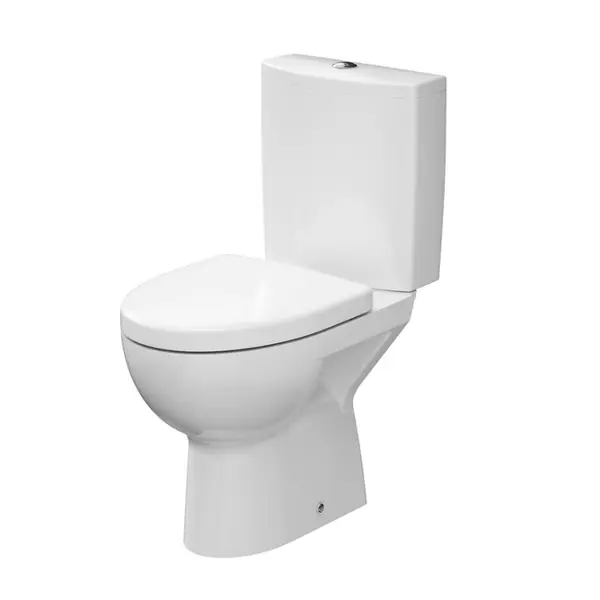 Set vas WC cu rezervor si capac din duroplast, cu alimentare laterala si evacuare orizontala, Cersanit Parva