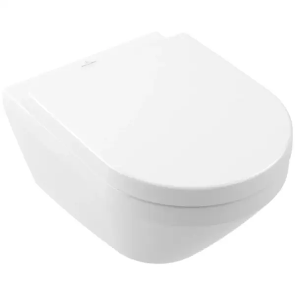 Set vas WC suspendat alb alpin cu capac soft close, Direct Flush Twist Flush, Villeroy Boch Architectura