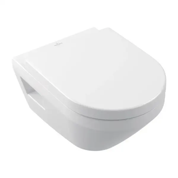 Set vas WC suspendat alb alpin cu capac soft close si quick release, Villeroy Boch Architectura