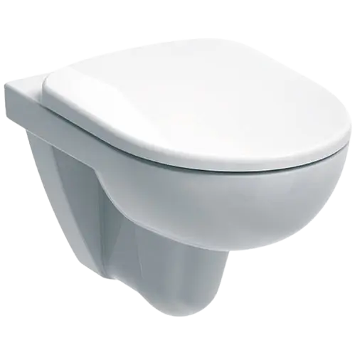 Set vas wc suspendat alb, ceramica sanitara, cu capac din duroplast, soft close, Geberit Selnova