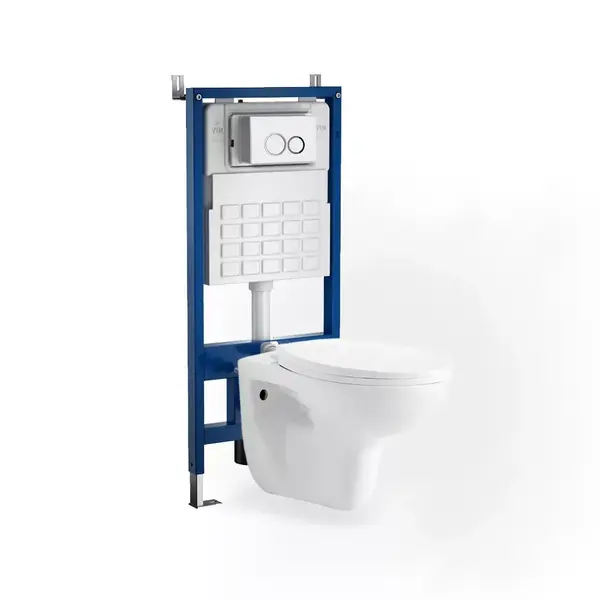 Set vas wc suspendat cu capac, rezervor incastrat si clapeta alba Roya