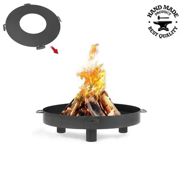 Set vatra de foc premium robusta diametru 80cm + plita gatit Tunis pentru exterior gradina