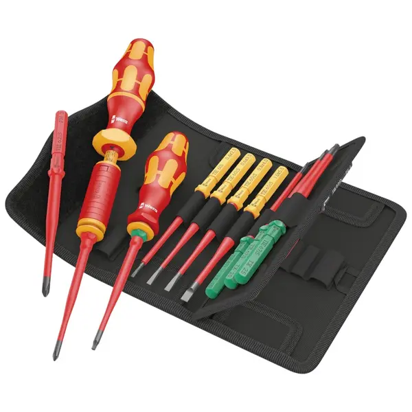 Set VDE Extra Slim 16 piese: 2x maner + 14x corp surubelnita - Torque Wera 05006609001