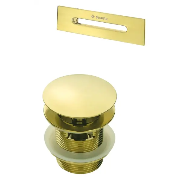Set ventil click-clack si preaplin pentru cada auriu periat Deante