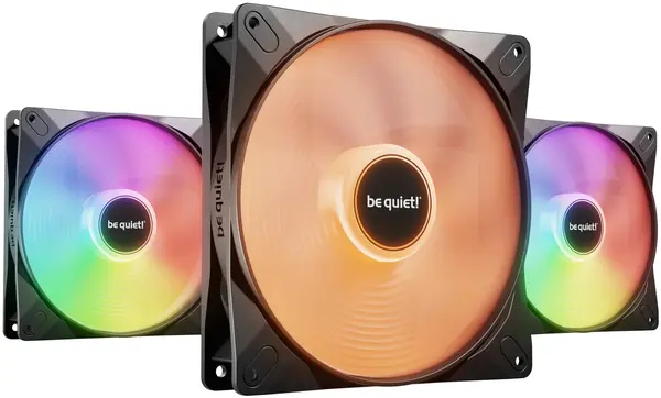 Set ventilatoare be quiet! - Light Wings LX, 140 mm, RGB, 3 bucăți, negre