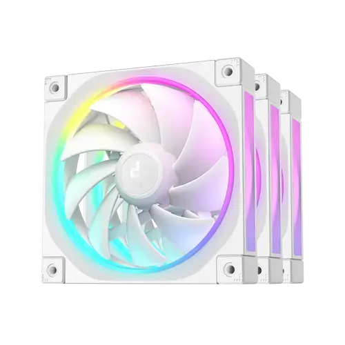 Set ventilatoare Deepcool FL12, 3 x 120mm, 500 - 2150 rpm, iluminare aRGB (Alb)