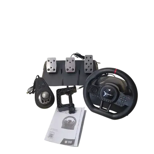 Set volan cu pedale si schimbator Tracer SimRacer TRAJOY47345 GameZone, 6in1, PlayStation 4, PC, Xbox One, Series X/S, Nintendo Switch (Negru)