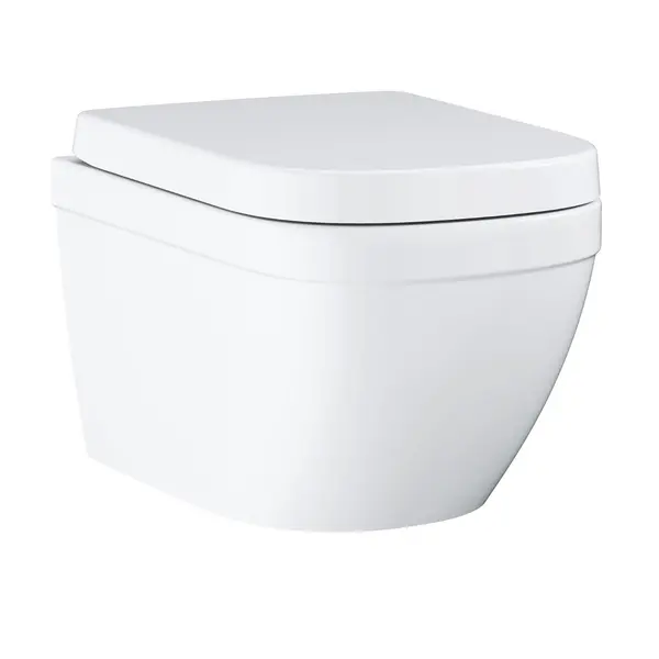 Set WC Grohe Euro Ceramic, montare pe perete, triple vortex, capac wc cu Soft Close, Alb