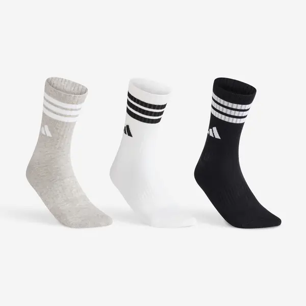 Set x 3 perechi șosete de sport lungi Adidas High Negru Alb Gri Adulți