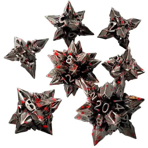 Set zaruri GlassStaff - Metal RPG Dice Set, Brutal Bane (7 buc.)