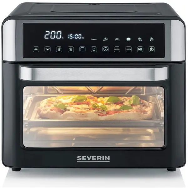 SEVERIN Cuptor electric 2 in 1, Severin TO 2077 , Coace si prajeste, 25 litri, 2200 W, Negru