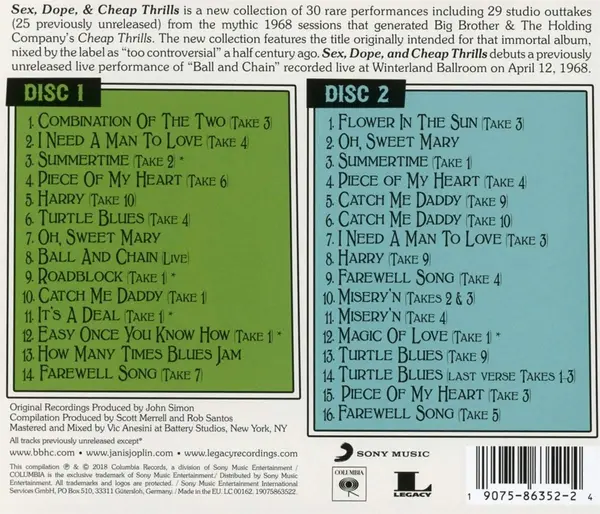 Sex, Dope & Cheap Thrills (Deluxe Edition) | Big Brother & the Holding Co