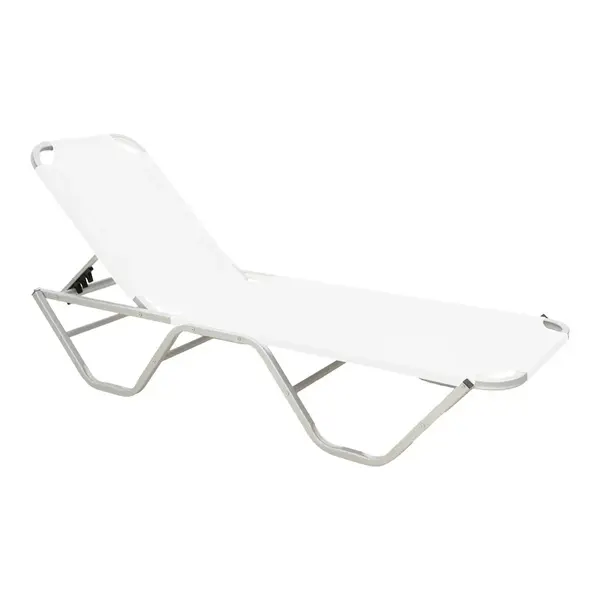 Sezlong, Dessie, Alb, 59.5x193x29.5 cm