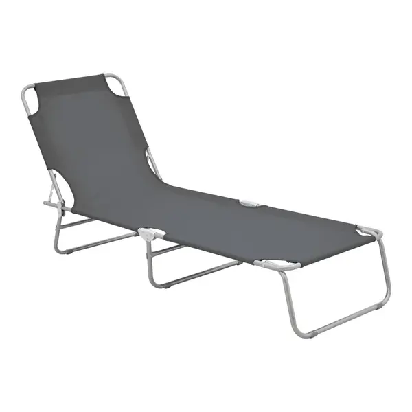 Șezlong Pasein, Silver-Antracit, 55x185x24 cm