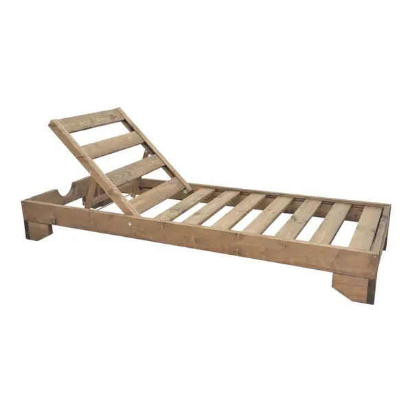 Șezlong relaxant Fendy, lemn de brad, nuc, 71x200x24 cm
