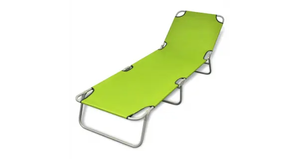 sezlong verde mar pliabil pentru plaja, cu spatar reglabil