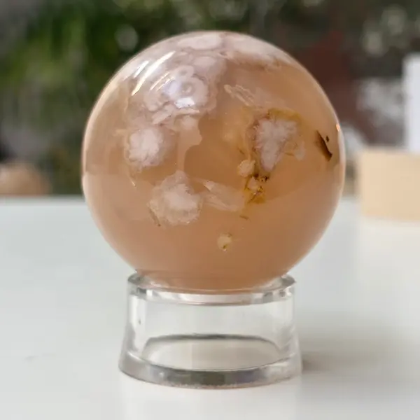 Sfera Agat coral floare din Madagascar model 4